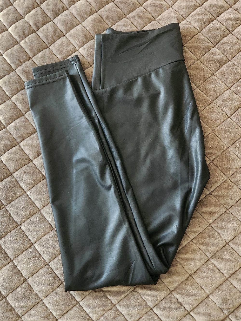High-Waist Black Faux Leather Leggings